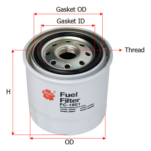 Sakura Filtro Gasoil Toyota Land Cruiser (_j8_) 3.4 D Diesel 1990 A 0