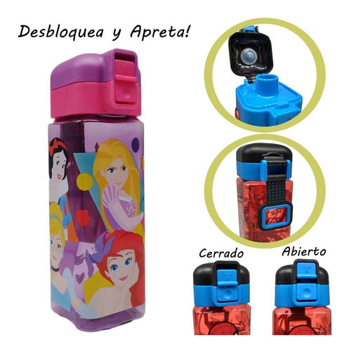 Square Double Closure Disney Characters Water Bottle Cresko 0