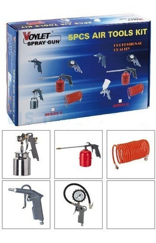 Set Kit De Aire Para Compresor 5 Piezas Voylet Ak-1 0