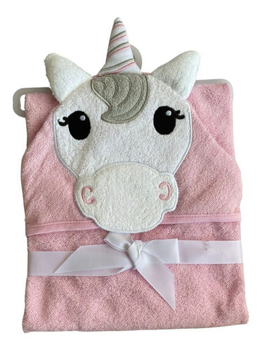 Baby Hooded Towel Featuring Embroidered Animals - 0-2 Years - 100% Cotton 7