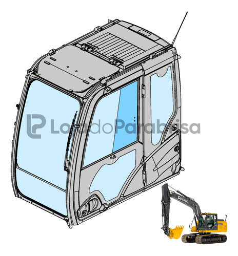 Vidro Janela Traseira Escavadeira Jonh Deere 210g 130g 350g 1