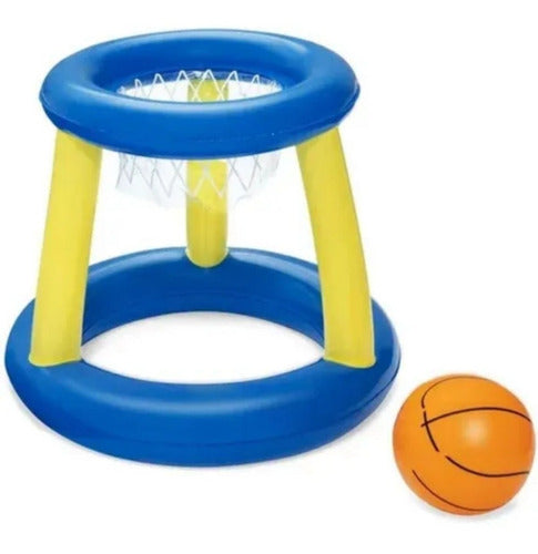 Set Aro De Basquet Inflable Bestway + Pelota Para Pileta 0