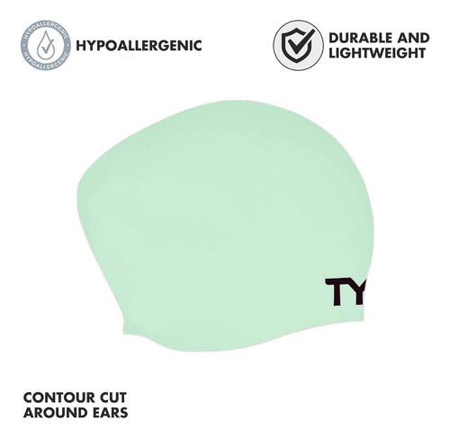 TYR Silicone Swimming Cap Mint 1