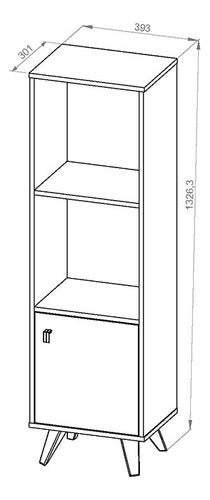 Dielfe Mueble Estanteria 3 Divisiones Modulo Escandinavo Biblioteca 1