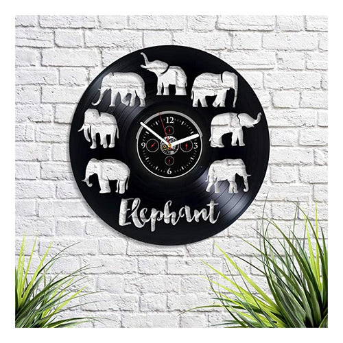 Handmadecorp - Reloj De Pared Con Diseño De Elefante, 12.0. 1