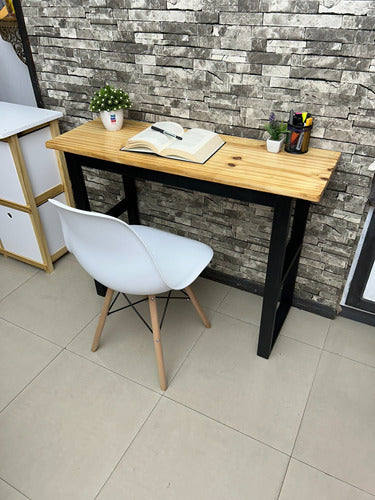 Ecocolor Industrial Style Metal and Wood Desk 1m X 40cm 1