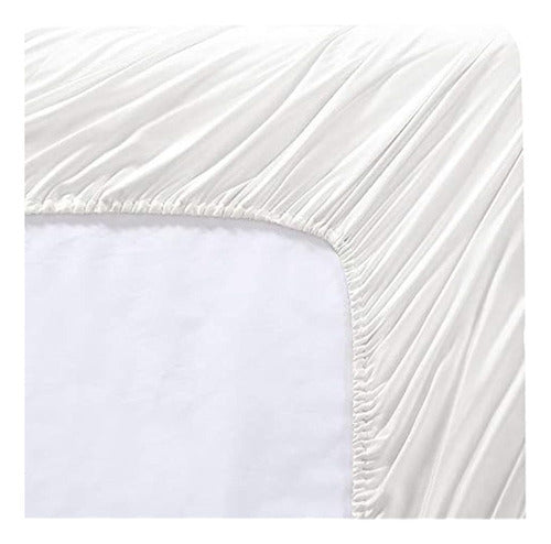 Brielle Home Tencel Lyocell Juego De Sábanas De Satén, Blanc 3