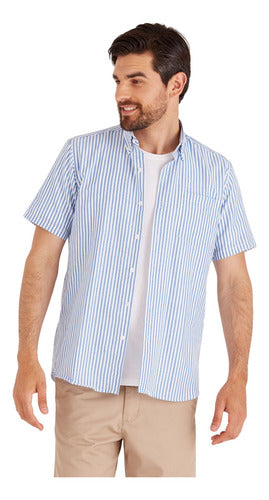 Macowens Blue France Short Sleeve Shirt Men 43400 0