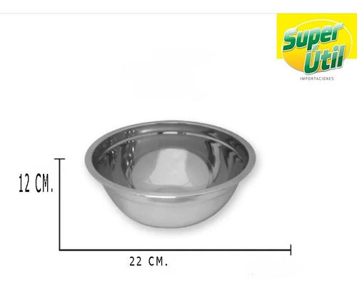 Bowl Recipiente Ensaladera Mezclador Acero Inoxidable 22 Cm 1