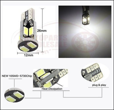 10pcs Led Interior Luz Paquete Blanco Para 2009-2016 Nissan 1