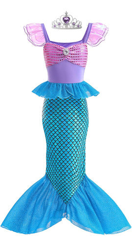 Danvren Mermaid Costume for Little Girls with Crown, Infant Size 0