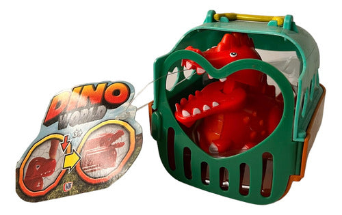Dino & Go. Dino Pull Figurine with Wheels in its Cage. Kreker 3