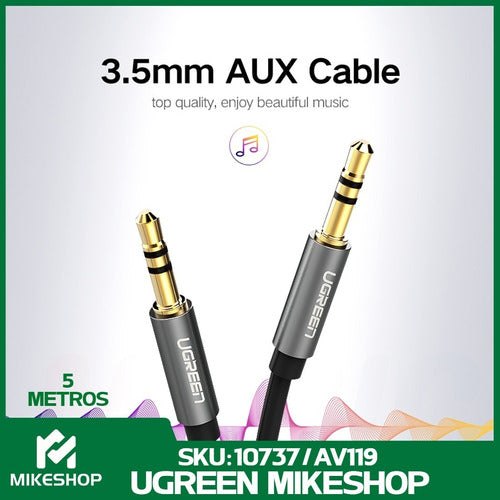 Cable Auxiliar Miniplug 3.5mm 5mts Para Auriculares Pc Auto 4