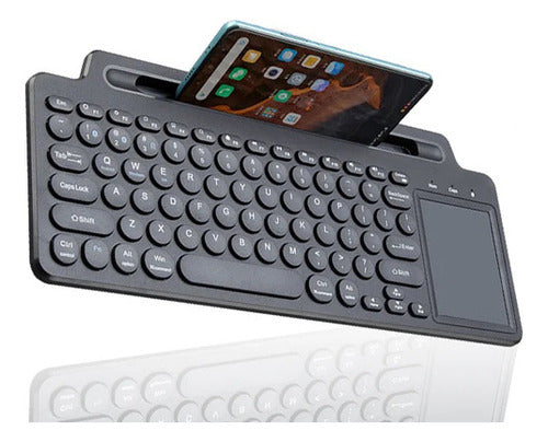 Teclado Con Trackpad Inalámbrico + Soporte De Tablet Celular 2