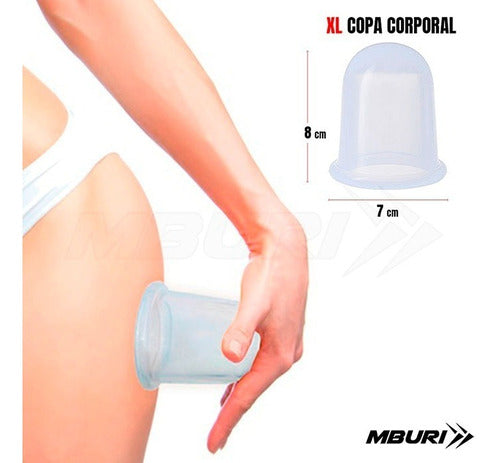 MBURI Cupping XL Cellulite Treatment + Facial Anti-aging Silicone Cups Set 1