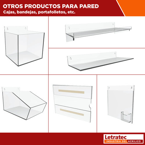 Letratec Acrylic Wall Shelf PP6-4010-3 Pack of 3 3