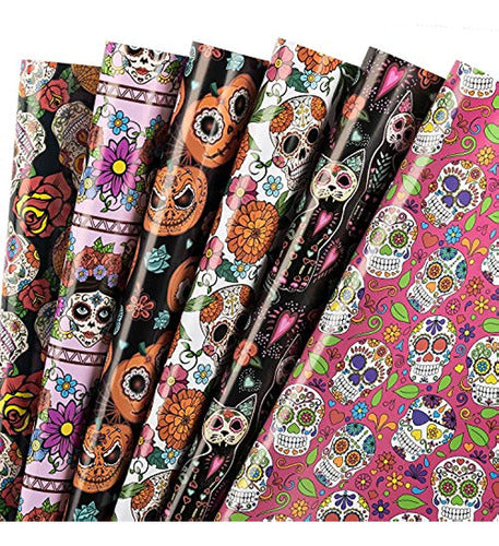 Wrapaholic Day of the Dead Skull Design Wrapping Paper 0