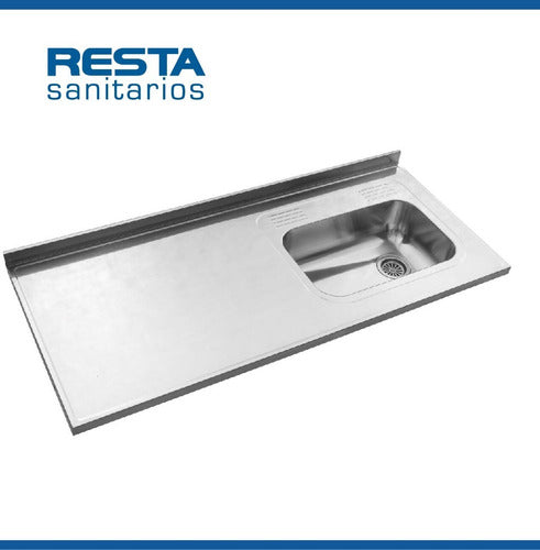 Johnson Acero Mesada Acero Inox Johnson 140 Con Bacha Zz52 Lado Derecho 1