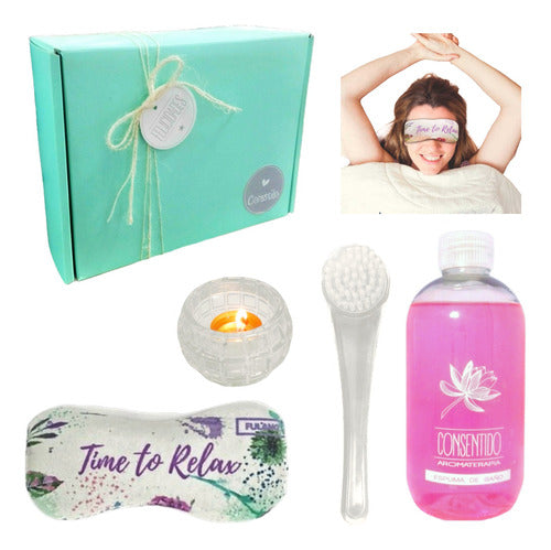 Zen Relaxation Gift Box with Rose Aroma - Corporate Gift Set N41 - Set Caja Regalo Gift Box Empresarial Rosa Kit Zen Relax N41