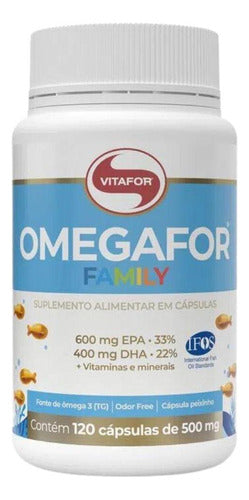 Ômegafor Family - 120 Cápsulas - Vitafor - Ômega+vitaminas 0