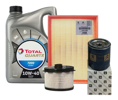 Kit 3 Filtros Originales + Aceite P/ Peugeot 206 1.9 Diesel 0