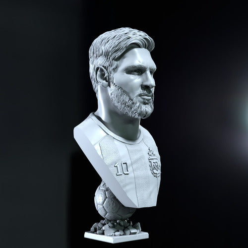 3D Printed Lionel Messi Bust Figure with Beard - Detta3D 4
