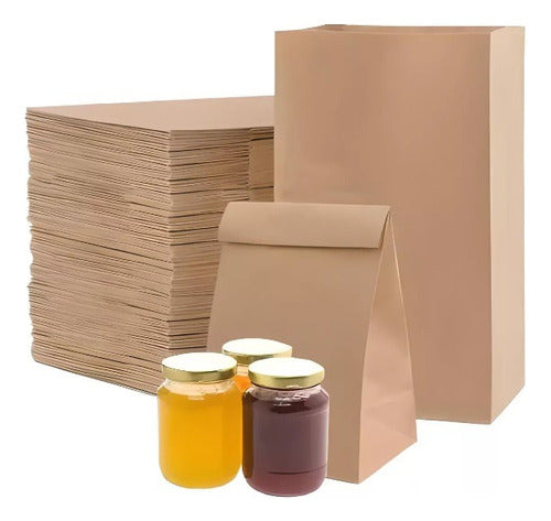 200 Units Kraft Paper Wood Handle-Less Delivery Bags 25x16x8 0