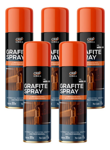 5 Lubrificante Seco De Alta Performance Grafite Spray 300ml 0