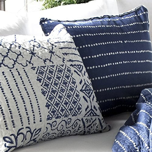 Lush Decor Blue Reversible Quilt Set 3-Piece M 1