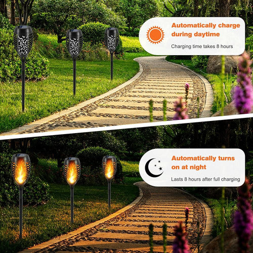 Khsp5d Solar Torch Lights Outdoor with Flickering Flame 2