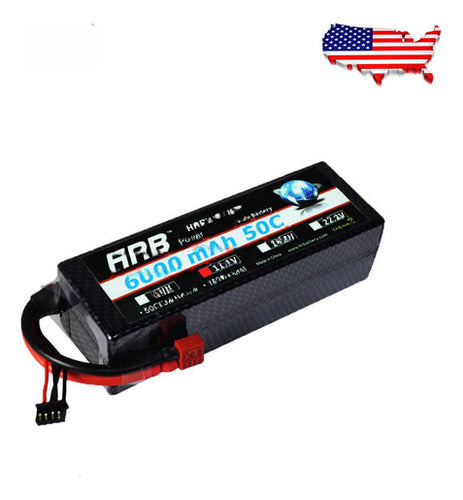 HRB Lipo Battery 6000mAh 3S 11.1V 50C 100C Hard Case for 1/10 0