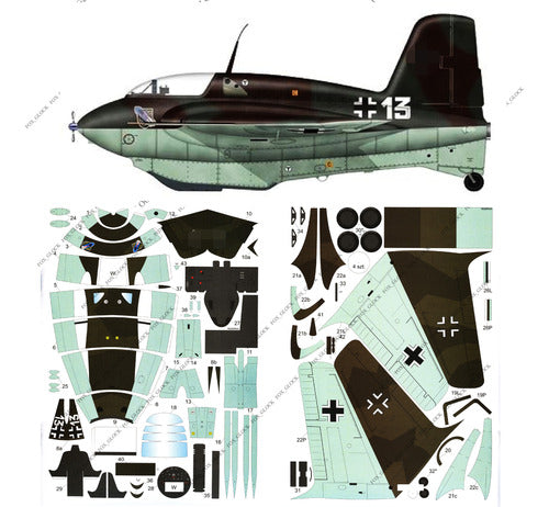 Papercraft Me 163 B Messerschmitt 1.33 0