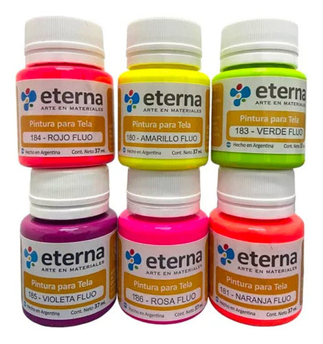 Eterna Fluo Fabric Paint 37ml X6 0