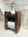 Rustic Solid Pine Wood Toilet Paper Holder with Small Shelf 3
