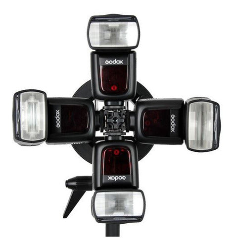 Godox Flash Speedlite Bracket + Adapter for 4 Flashes 4