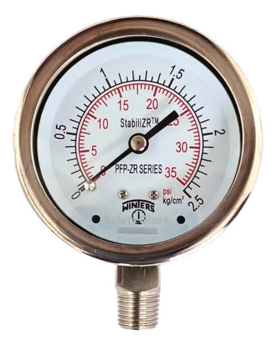 Winters Manometer 2.5 Kg/cm2. 2.5puLG. Cl 1% Full Inox. 0