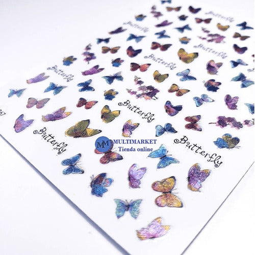 Self-Adhesive Nail Stickers - Butterflies - Nail Art 123