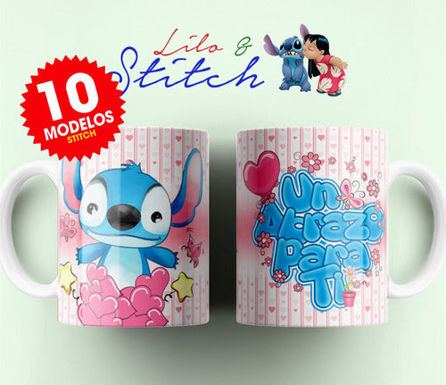 Imprimi Kits Plantillas Para Tazas Lilo Y Stitch Stich Diseños Sublimar 1