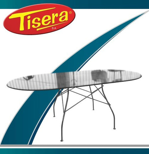 Tisera Oval Glass Table Chromed Legs Dining Home MDV-11 3