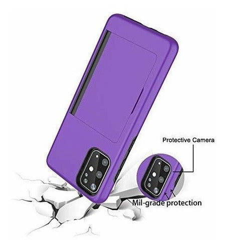 Asuwish Funda Para Galaxy A51 5g C/guarda Tarjetas + Vidrio Violeta 3