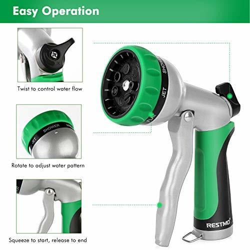 Restmo Heavy Duty Garden Hose Nozzle with 7 Adjustable Spray Patterns 3