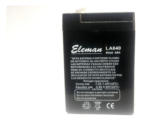 Eleman Battery Gel Maintenance Free 6V 4Ah - Electrocom 1