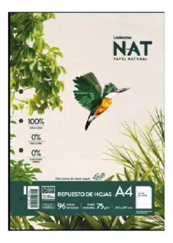 Ledesma NAT A4 Natural Paper Refill 96 Sheets 0