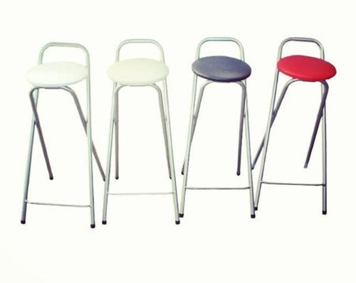 Amoblandote Foldable High Stool Ideal for Breakfast Bar in Small Spaces, Upholstered, Reinforced, Factory Warranty 1