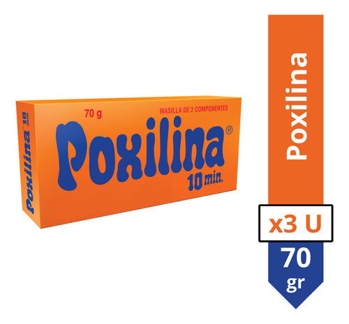 Poxilina® - Masilla Epoxi - 10 Min - 70g X 3 Unidades 0