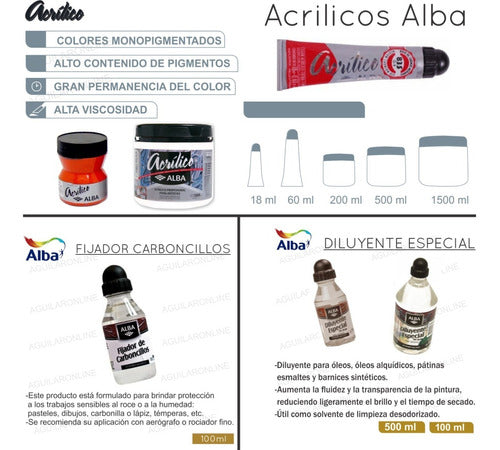 6 Alba Professional Oils 60ml Tubes Group 2 Paint 6