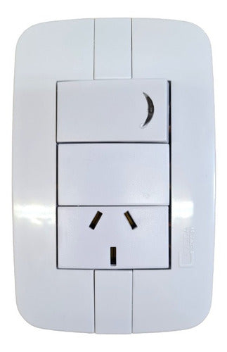 Ciocca Plast Light Switch with Cover - 1 Socket and 1 Point 0