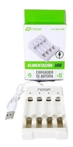 Cargador Pilas Recargables Usb Noga 1.2 V Indicadores Led Ba 1