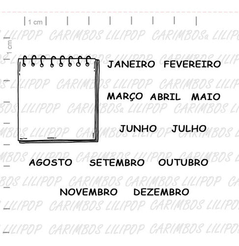 Cartela De Carimbos Transparente Meses 2 - Lilipop 0