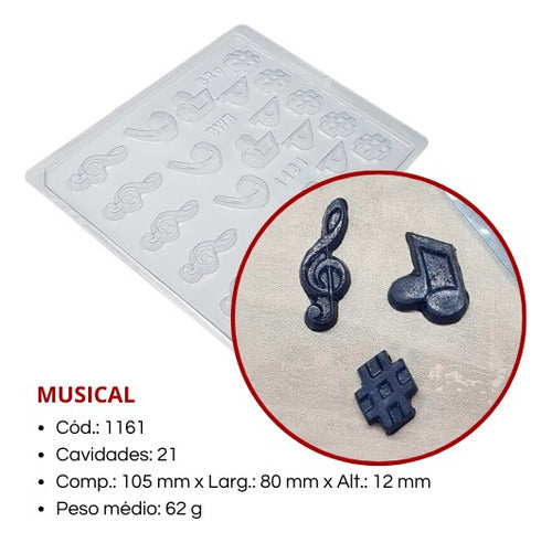 Kit 3 Forma Musical Simples Sem Silicone C.1161 Bwb 1